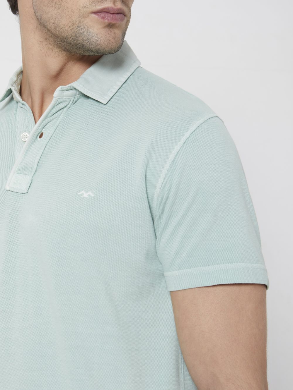 Light Green Plain Slim Fit Polo T-Shirt