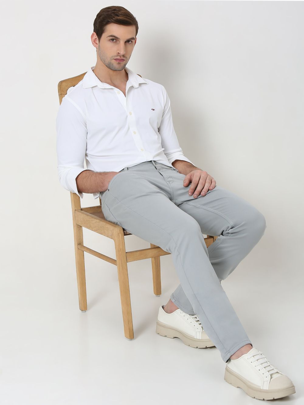 Light Grey Super Slim Fit Superstretch Coloured Jeans