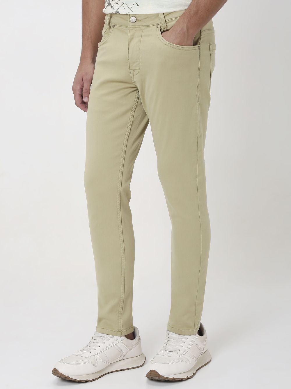 Light Green Skinny Fit Superstretch Coloured Jeans