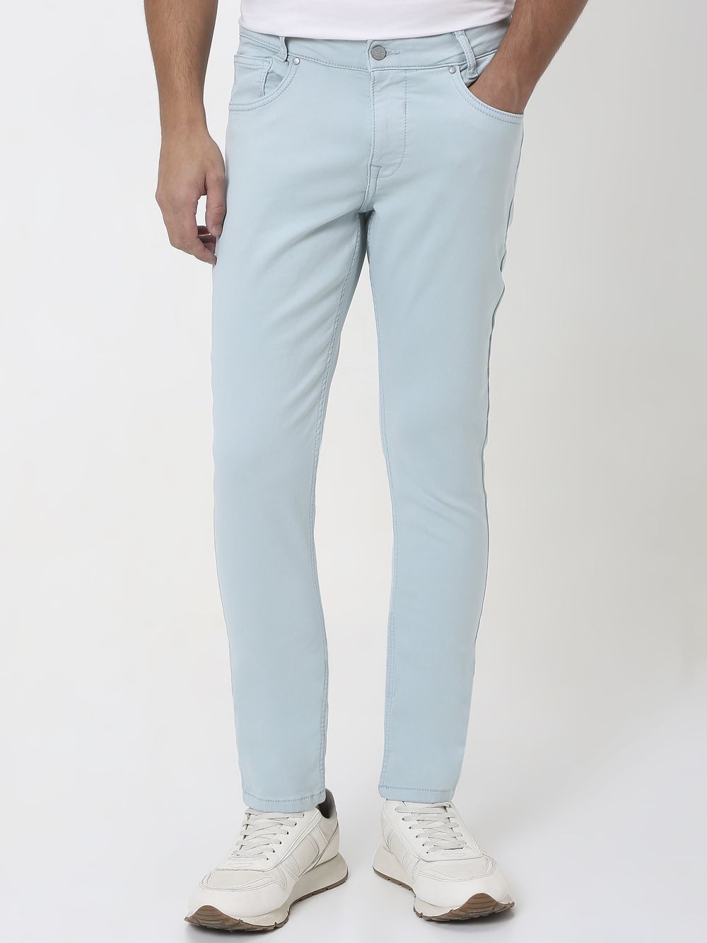 Light Blue Skinny Fit Superstretch Coloured Jeans