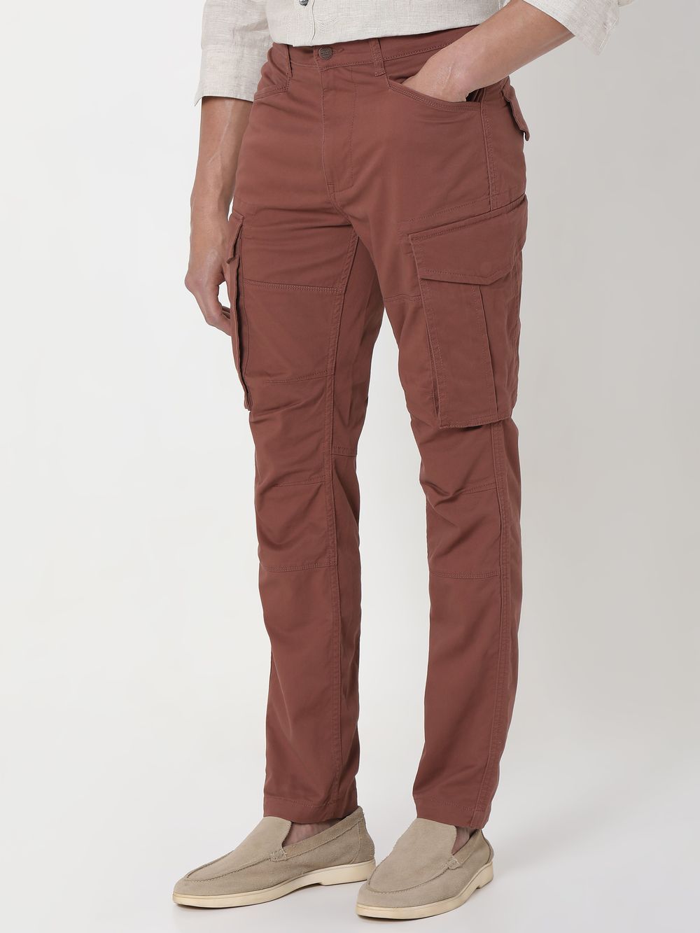 Brown Slim Fit Cargo