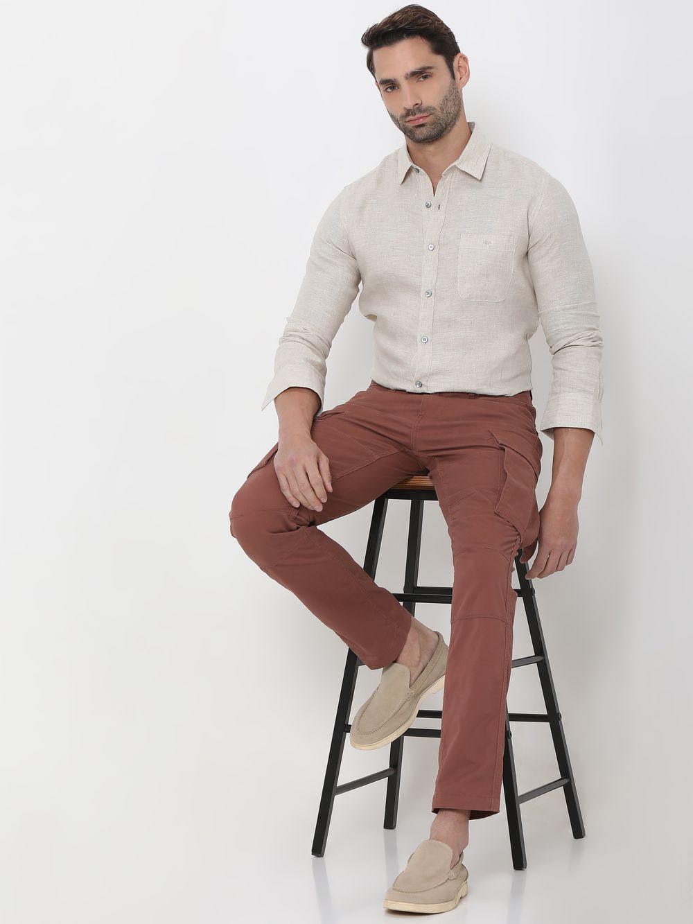 Brown Slim Fit Cargo