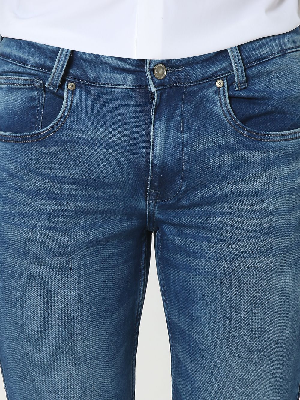 Mid Blue Super Slim Fit Denim Deluxe Stretch Jeans