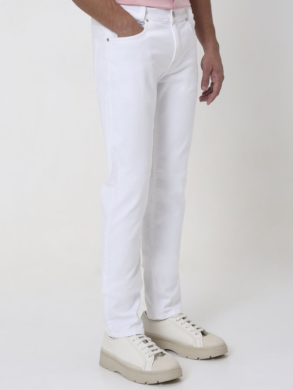 White Narrow Fit Denim Deluxe Stretch Jeans