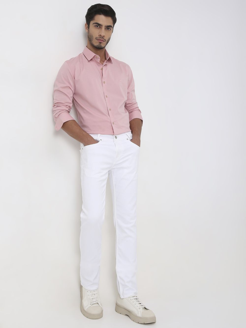 White Narrow Fit Denim Deluxe Stretch Jeans