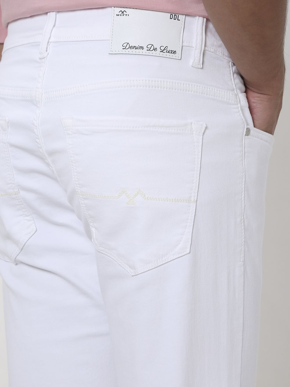 White Narrow Fit Denim Deluxe Stretch Jeans