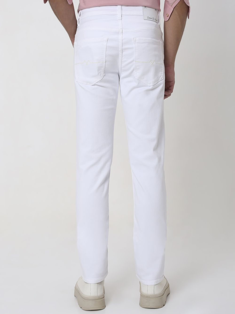 White Narrow Fit Denim Deluxe Stretch Jeans