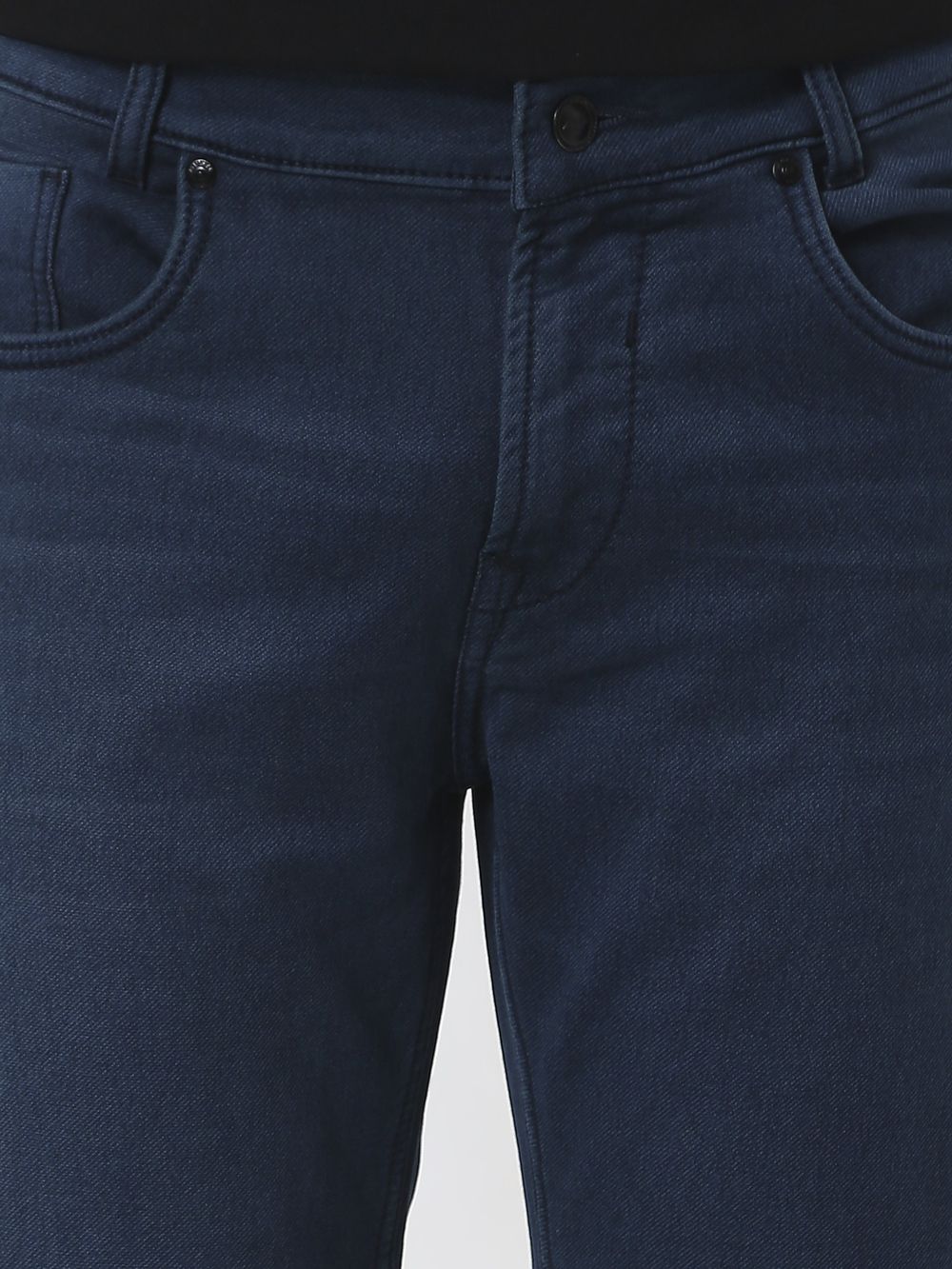 Deep Indigo Blue Narrow Fit Denim Deluxe Stretch Jeans
