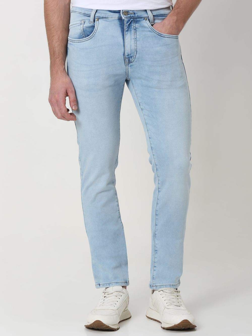 Light Blue Narrow Fit Denim Deluxe Stretch Jeans