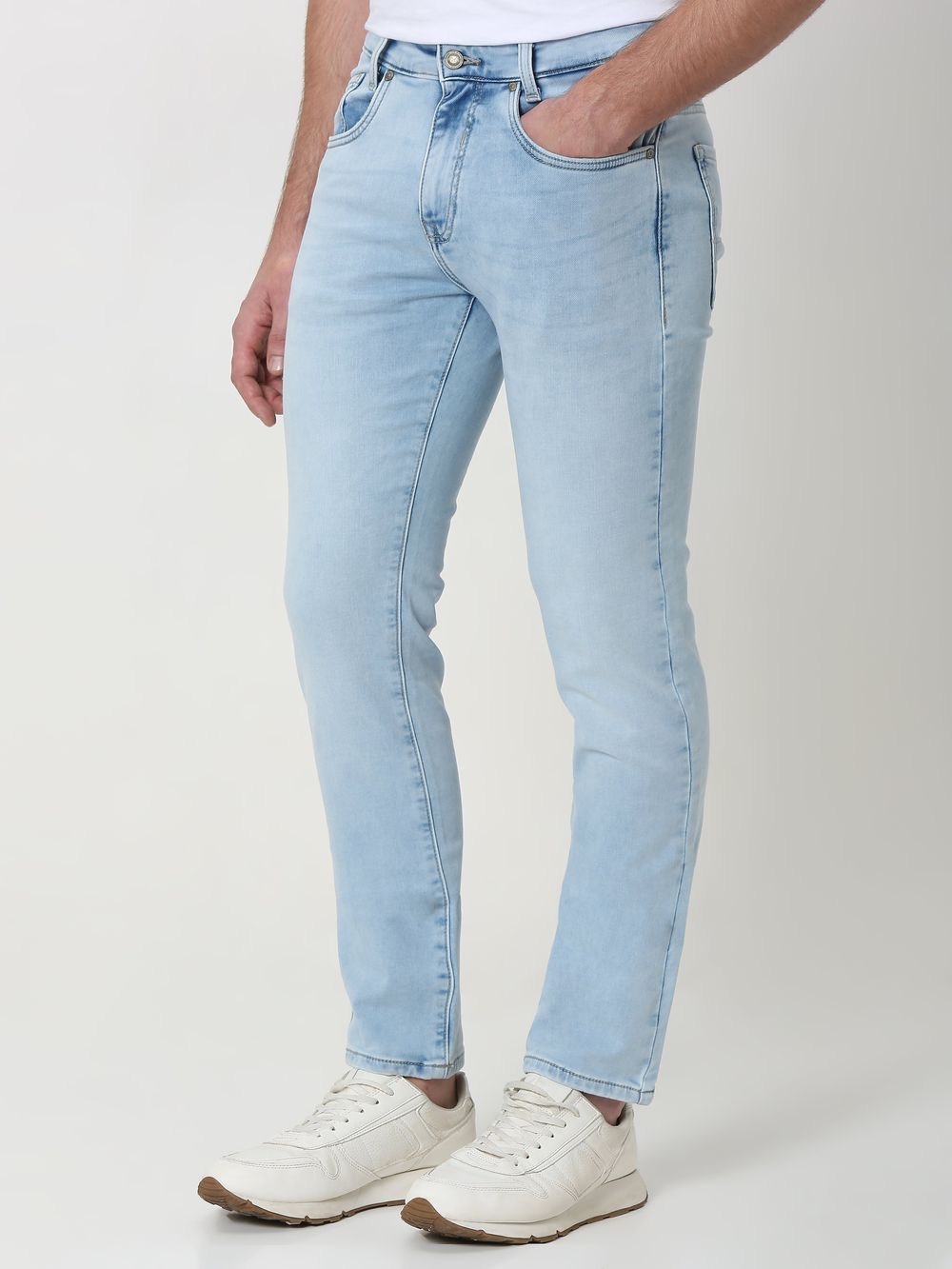 Light Blue Narrow Fit Denim Deluxe Stretch Jeans