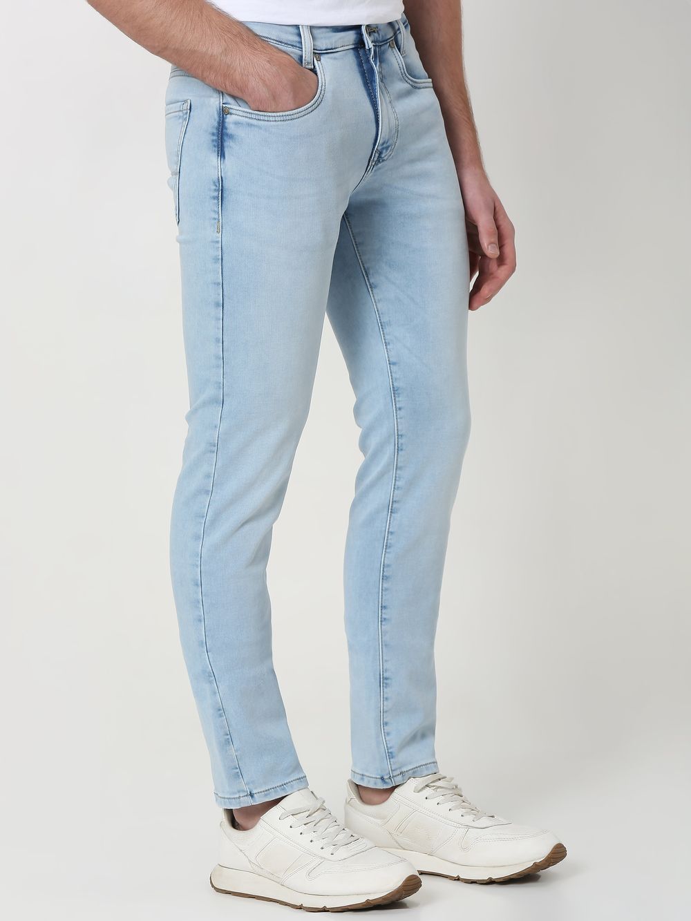 Light Blue Narrow Fit Denim Deluxe Stretch Jeans