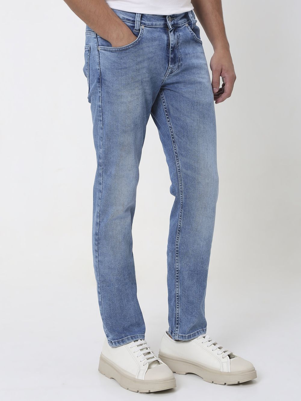 Mid Blue Super Slim Fit Originals Stretch Jeans