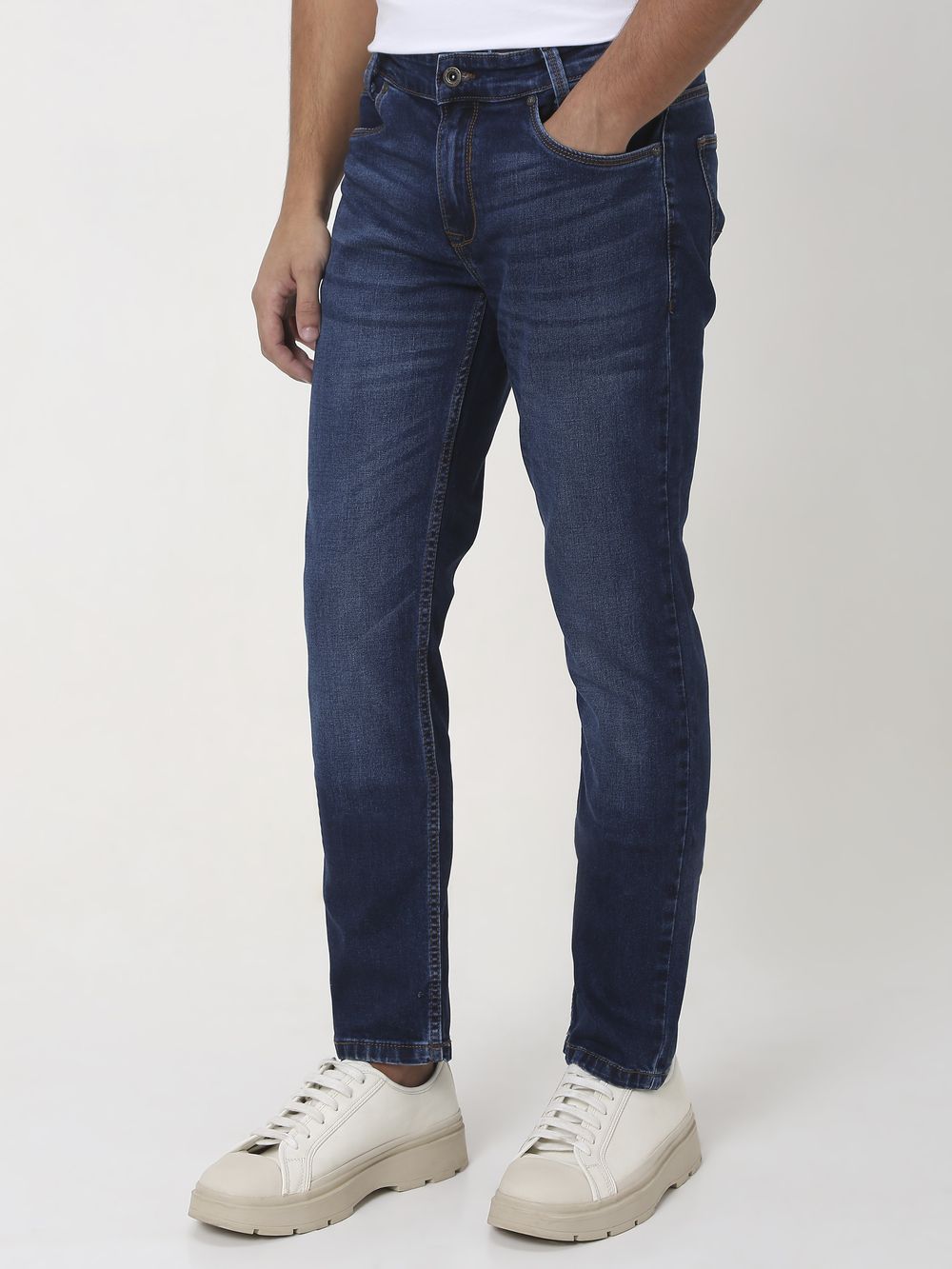 Dark Indigo Blue Narrow Fit Originals Stretch Jeans