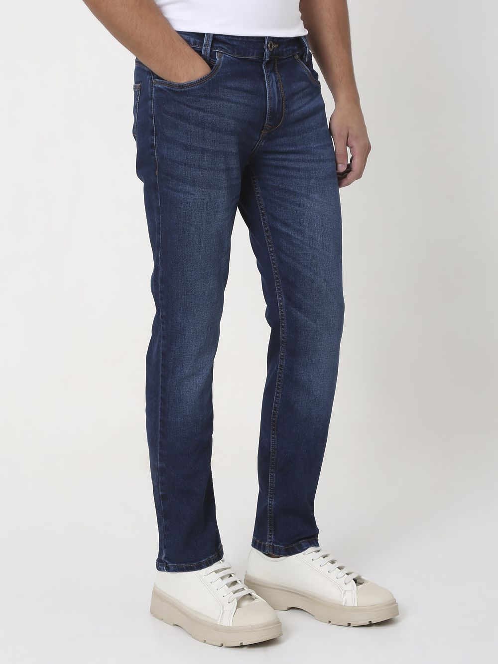 Dark Indigo Blue Narrow Fit Originals Stretch Jeans