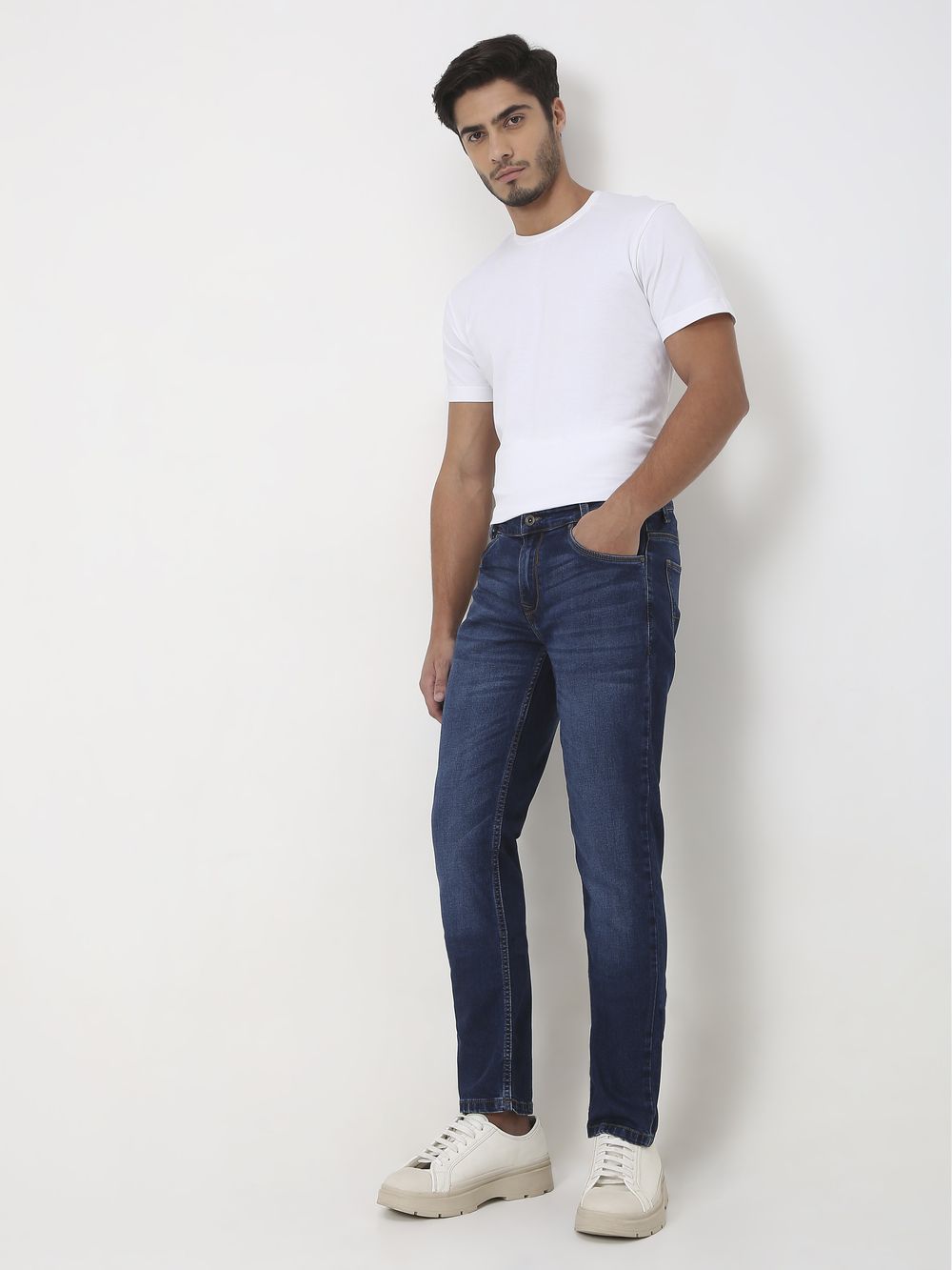 Dark Indigo Blue Narrow Fit Originals Stretch Jeans