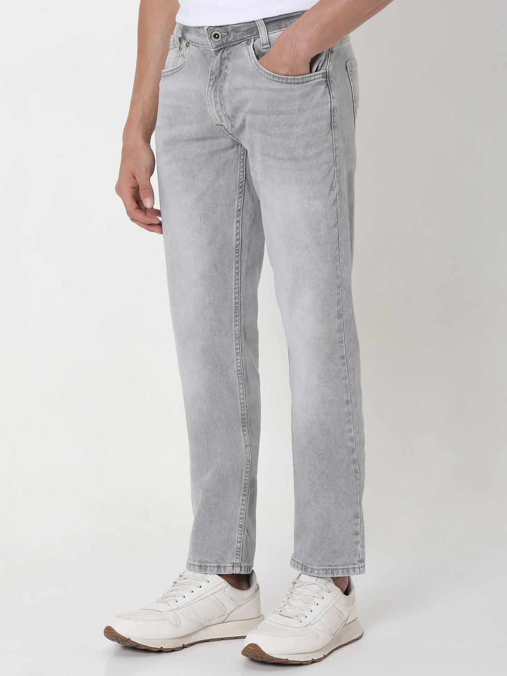 Grey Straight Fit Originals Stretch Jeans