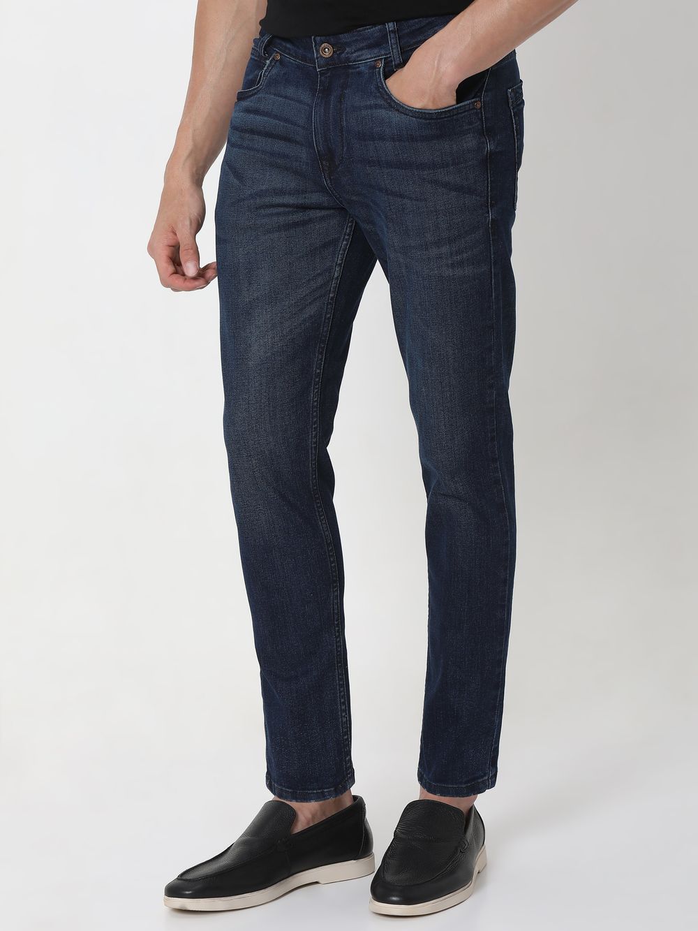 Blue Black Ankle Length Originals Stretch Jeans