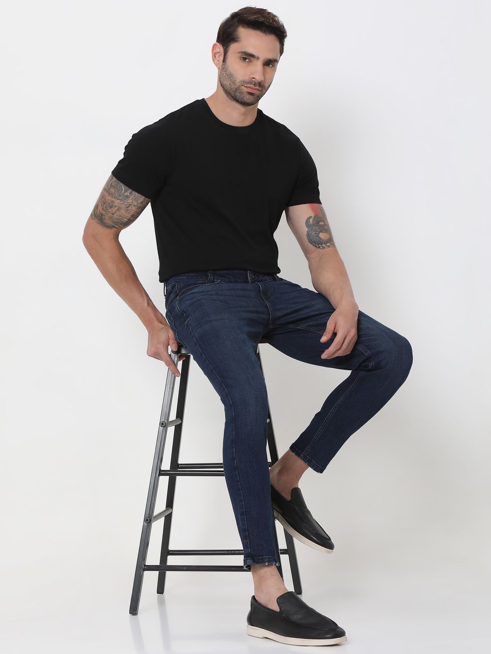 Blue Black Ankle Length Originals Stretch Jeans