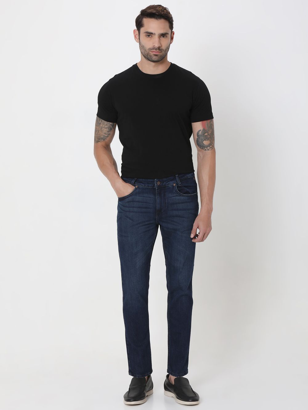 Blue Black Ankle Length Originals Stretch Jeans