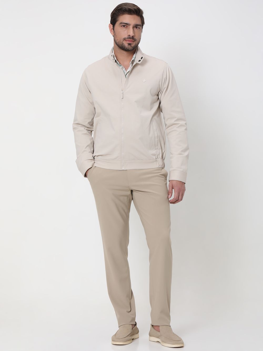 Beige Lightweight Stretch Summer Jacket