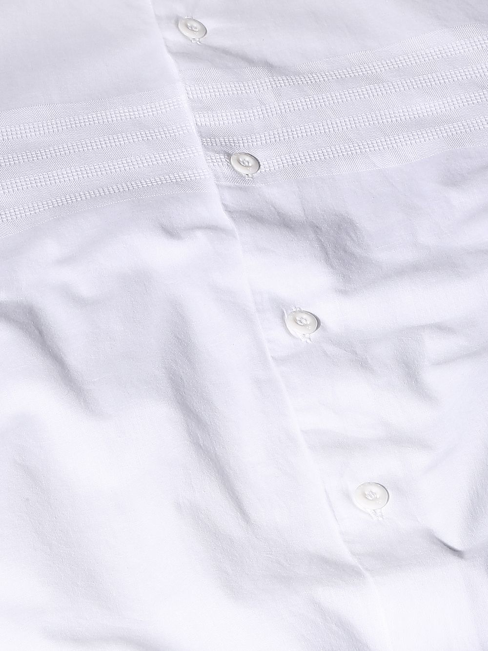 White Textured Dobby Slim Fit Casual Shirt