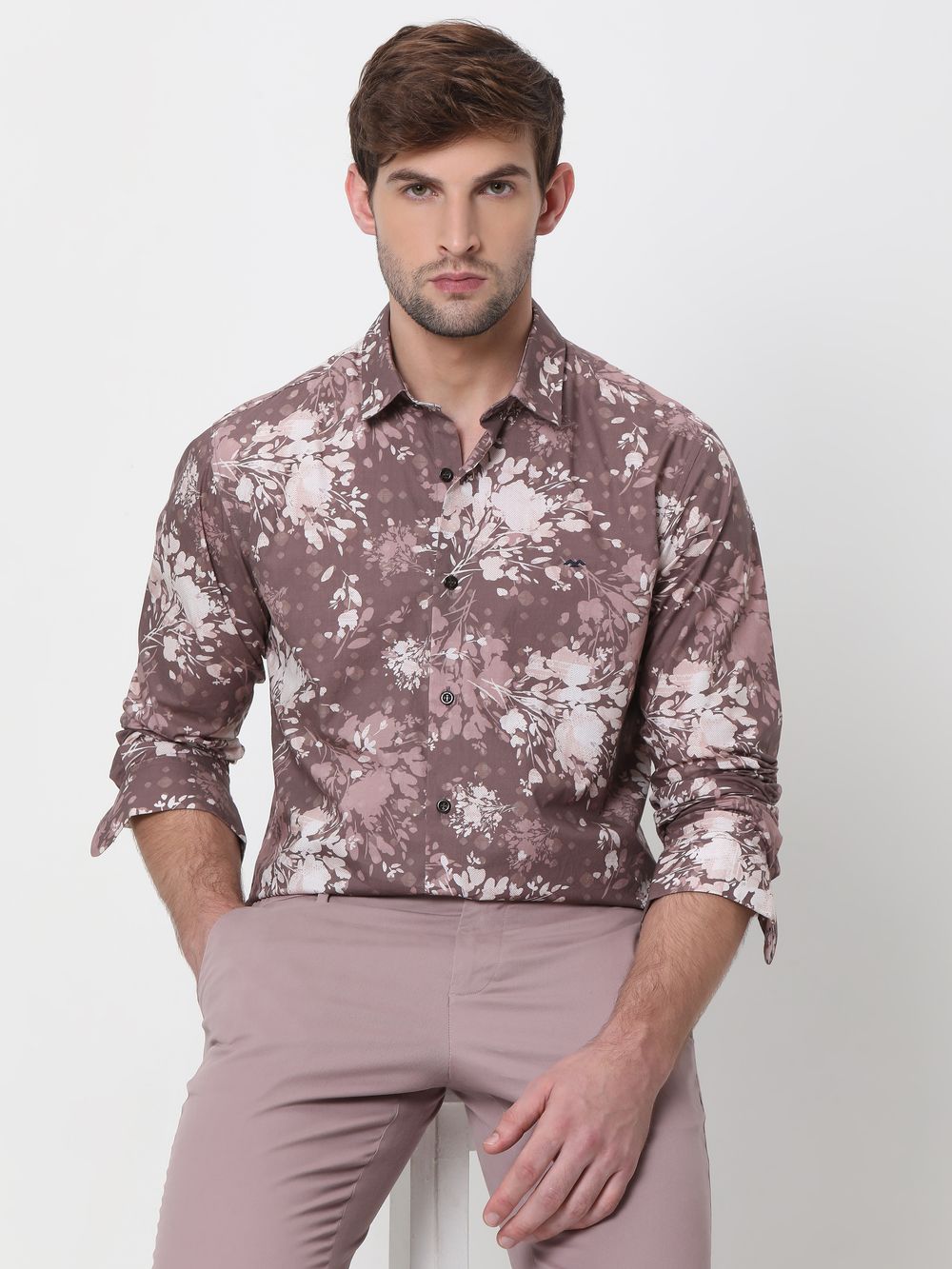 Pink Floral Print Shirt