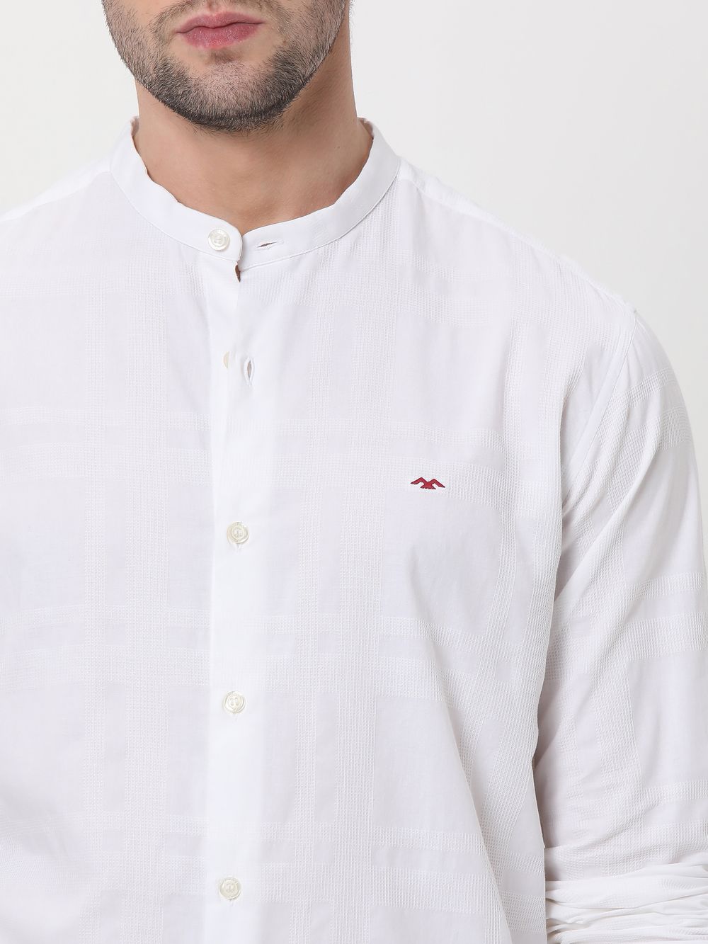 White Textured Dobby Shirt
