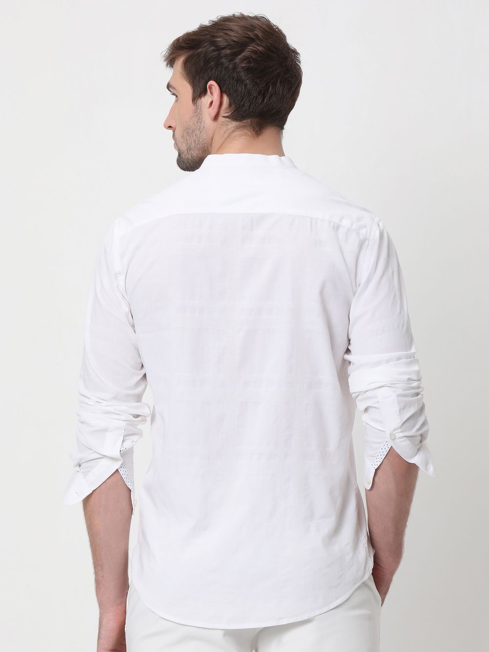 White Textured Dobby Shirt