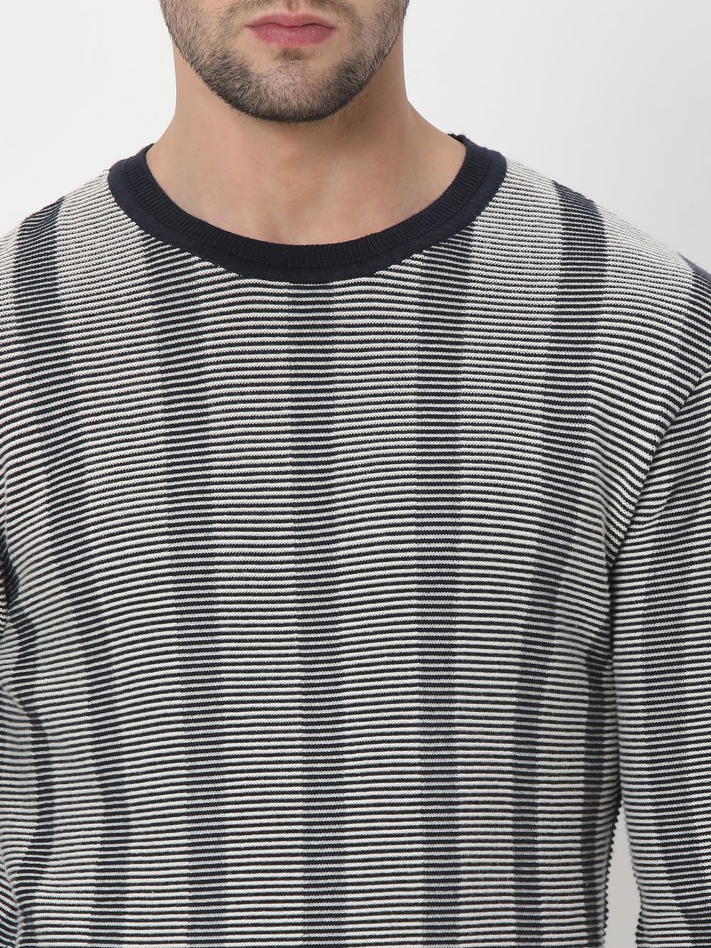Navy Stripe Slim Fit Sweater