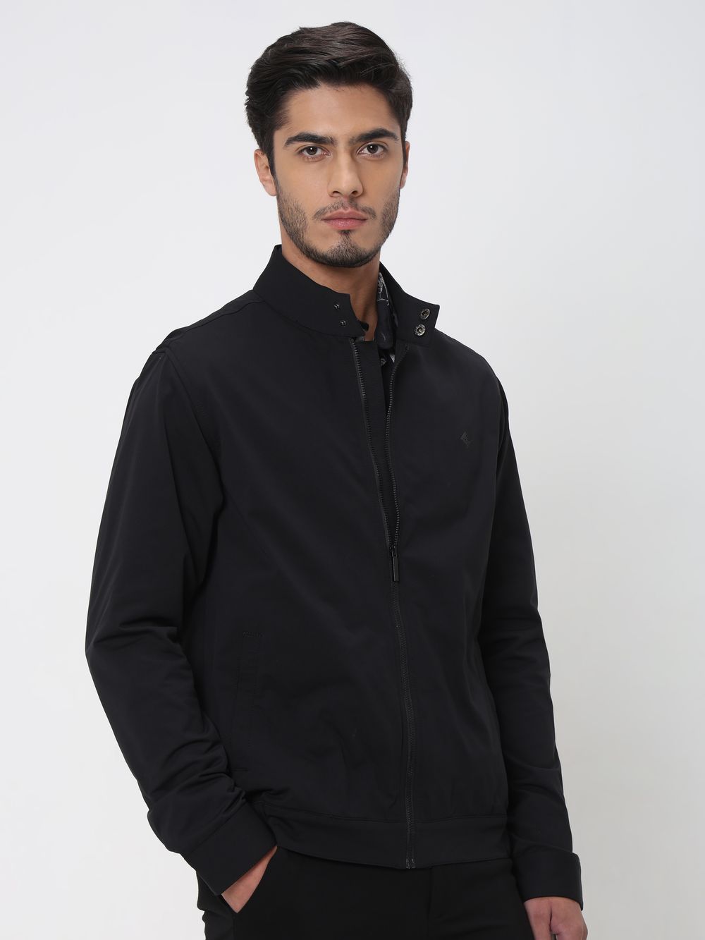 Black Lightweight Stretch Summer Jacket