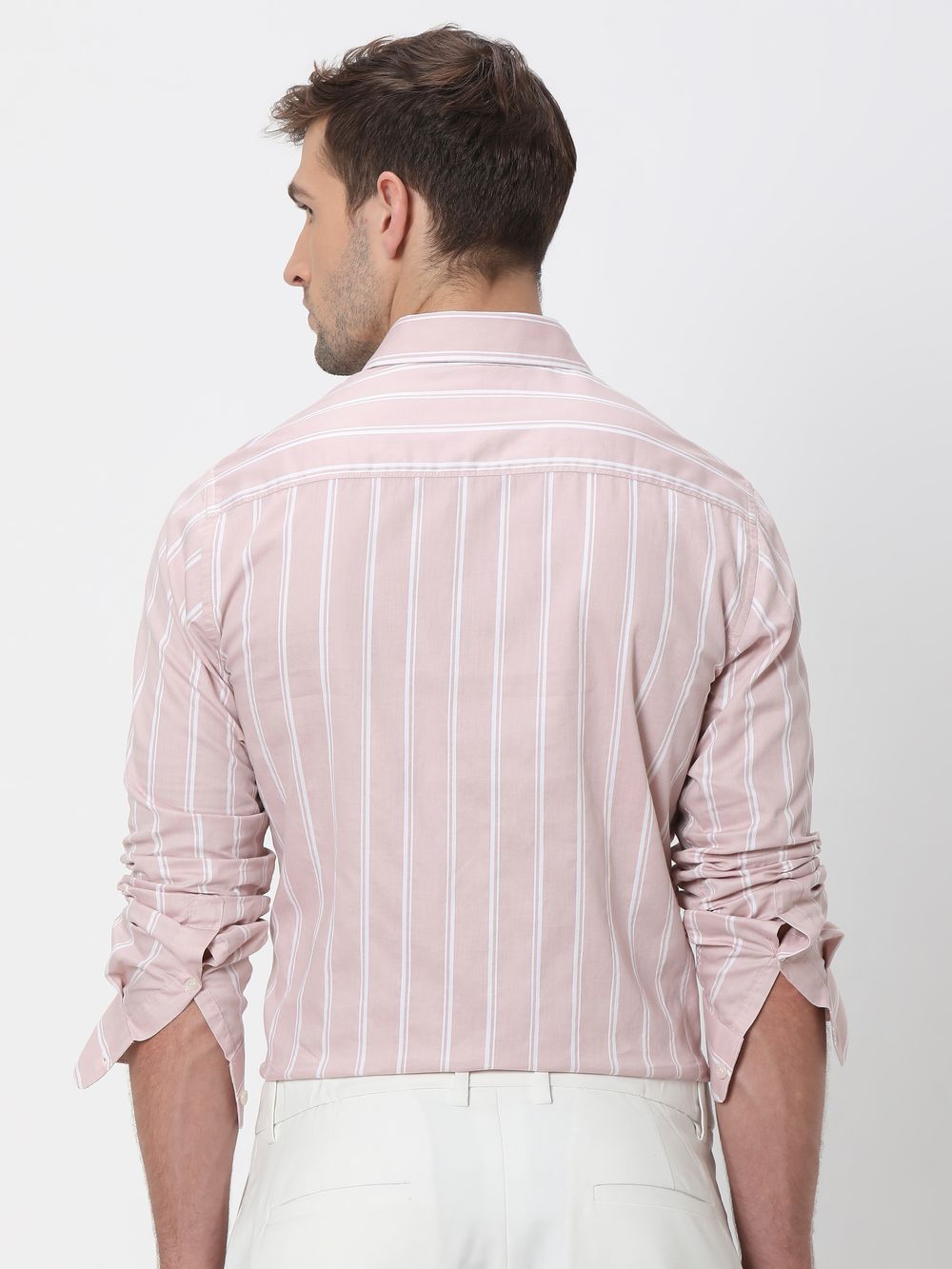 Pink Candy Stripe Slim Fit Casual Shirt