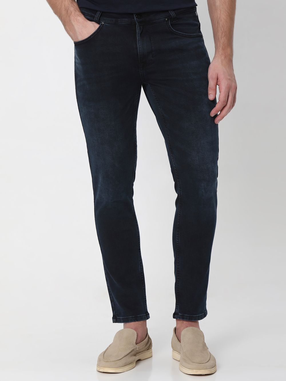 Charcoal Ankle Length Fly Weight Jeans