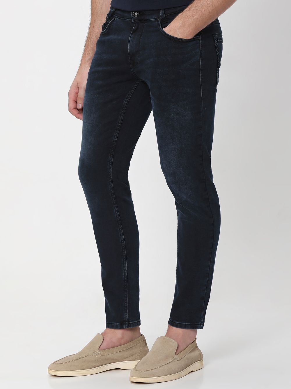 Charcoal Ankle Length Fly Weight Jeans