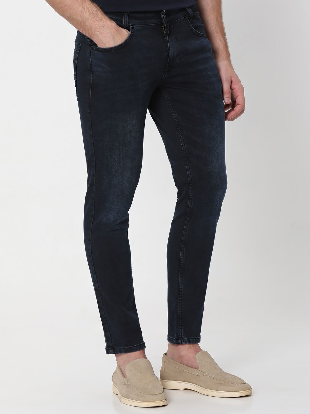 Charcoal Ankle Length Fly Weight Jeans