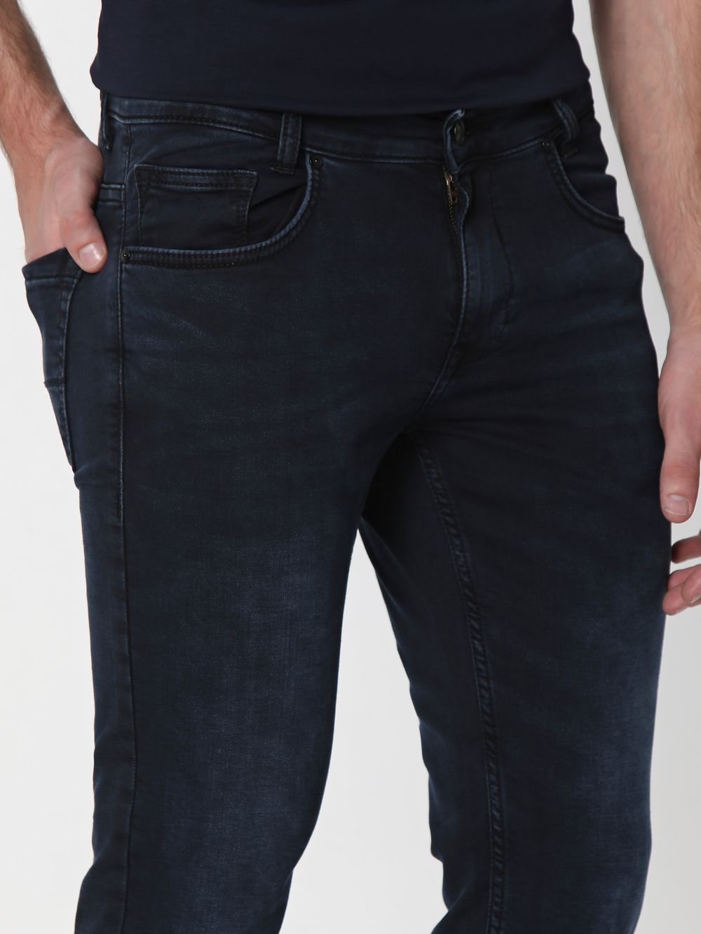 Charcoal Ankle Length Fly Weight Jeans