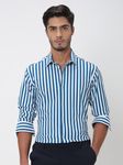 Green Candy Stripe Slim Fit Casual Shirt
