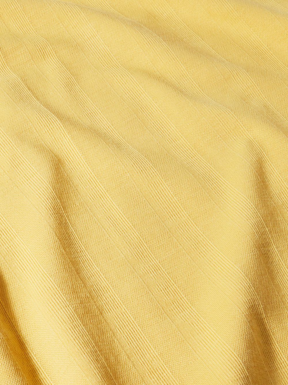 Mustard Textured Plain Slim Fit Polo T-Shirt