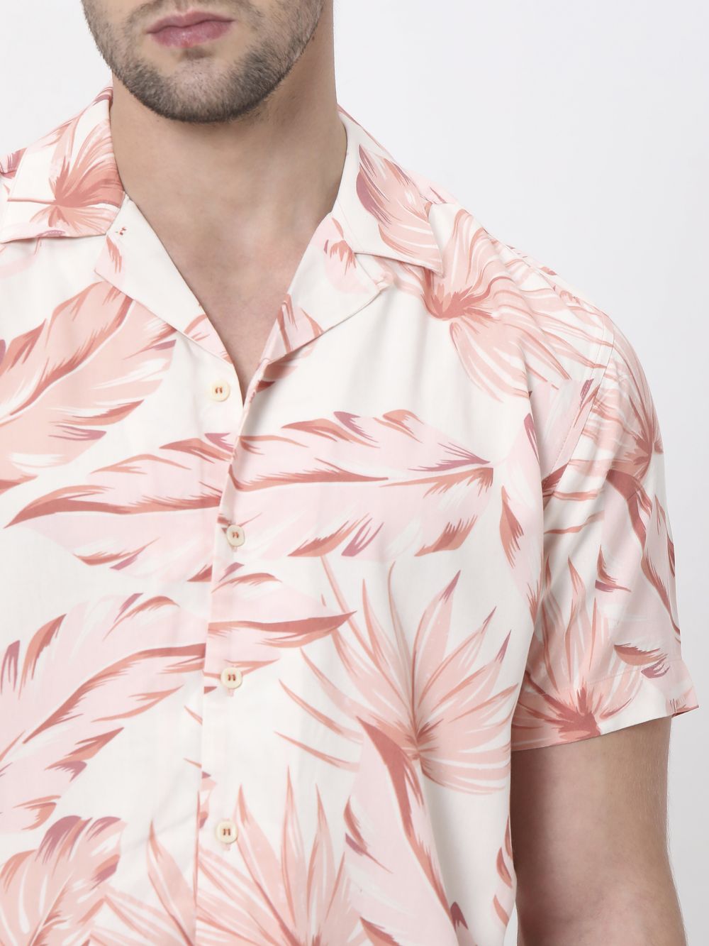 Pink Floral Print Relaxed Fit Casual Shirt