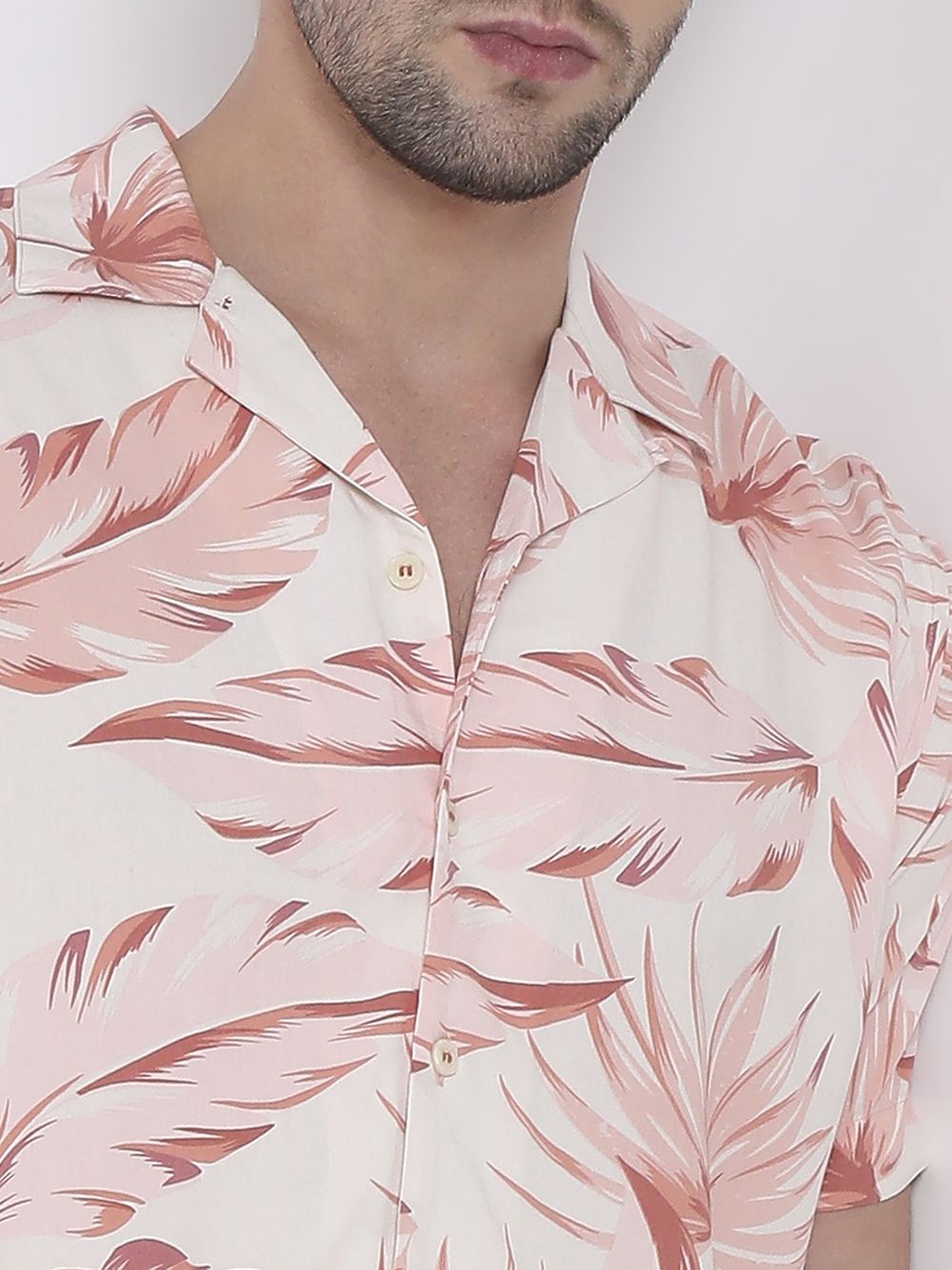Pink Floral Print Relaxed Fit Casual Shirt