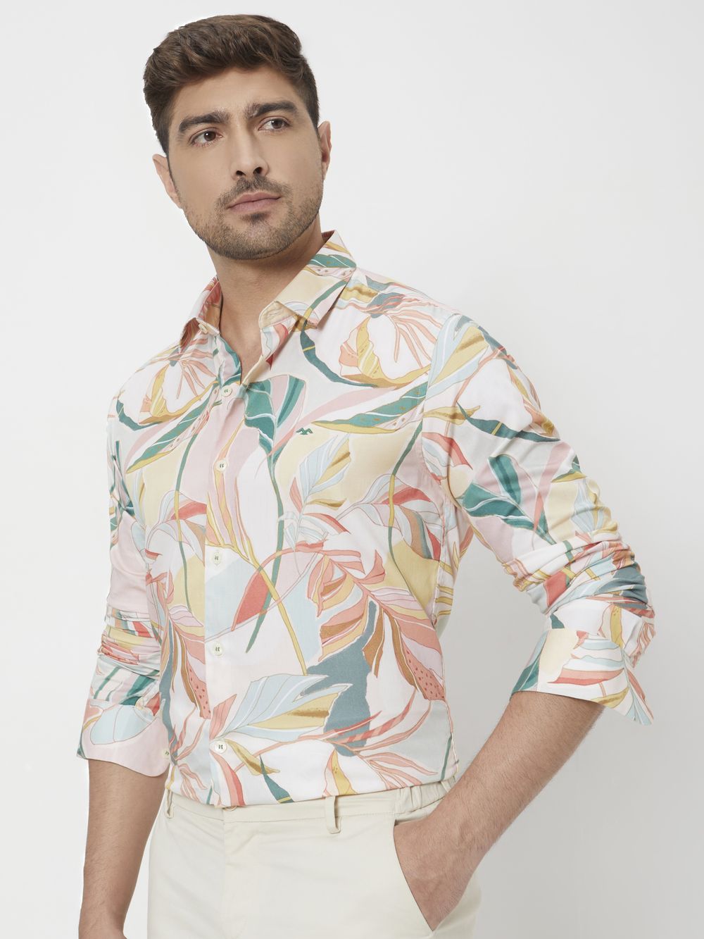 Multi Digital Print Slim Fit Casual Shirt