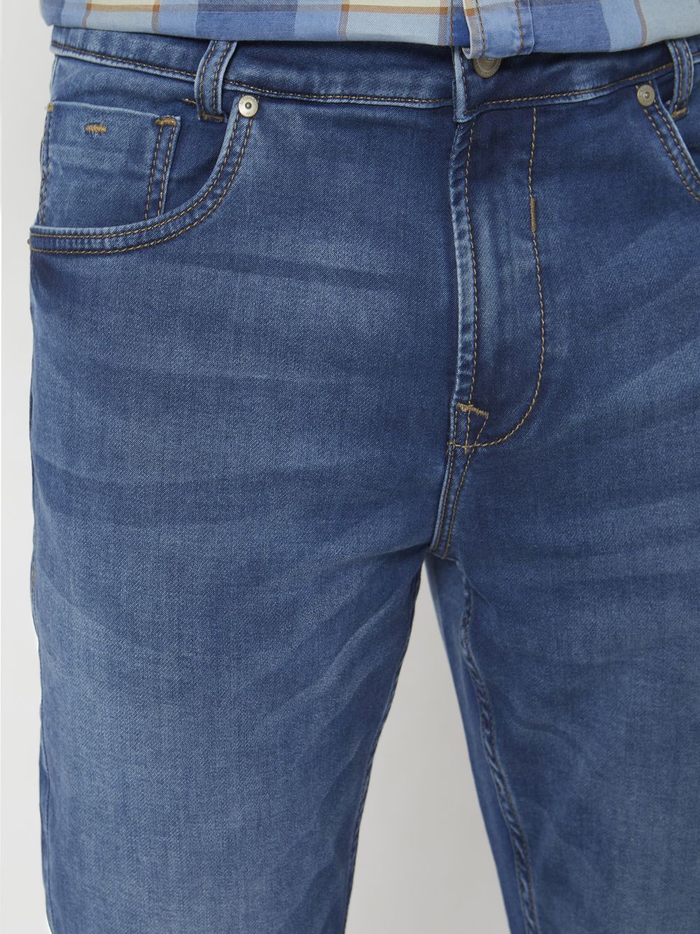 Mid Blue Skinny Fit Denim Deluxe Stretch Jeans