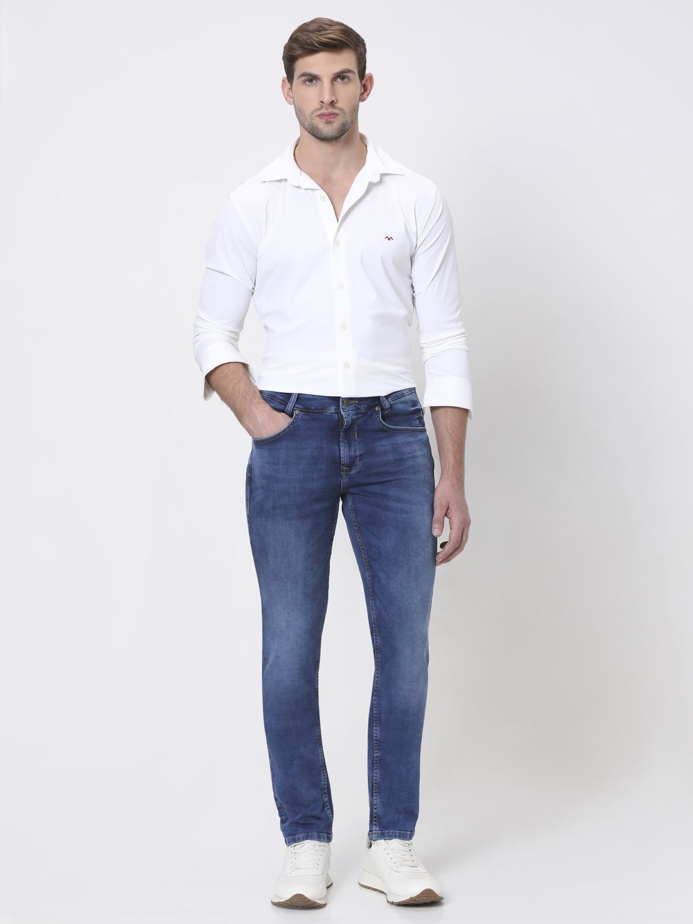 Mid Blue Super Slim Fit Fly Weight Jeans