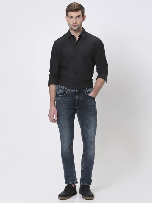 Blue Black Super Slim Fit Denim Deluxe Stretch Jeans