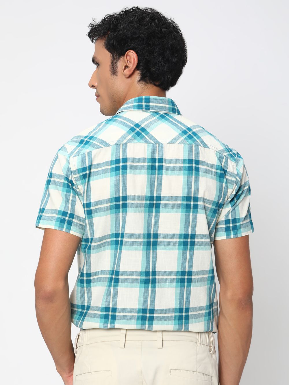 Turquoise Large Check Shirt