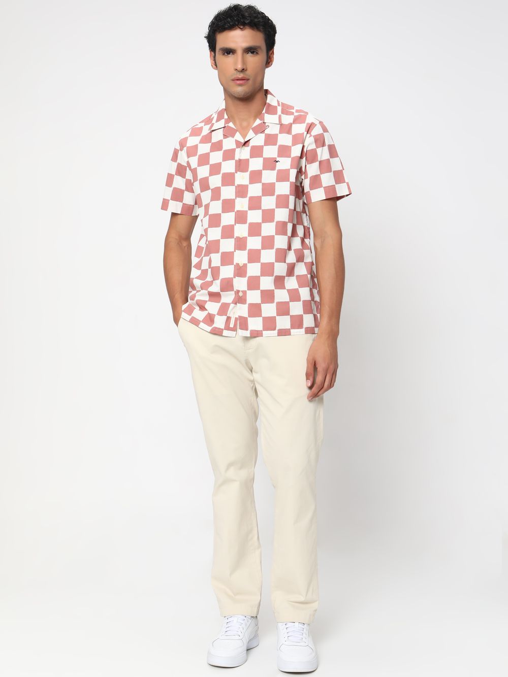 Pink Square Check Shirt