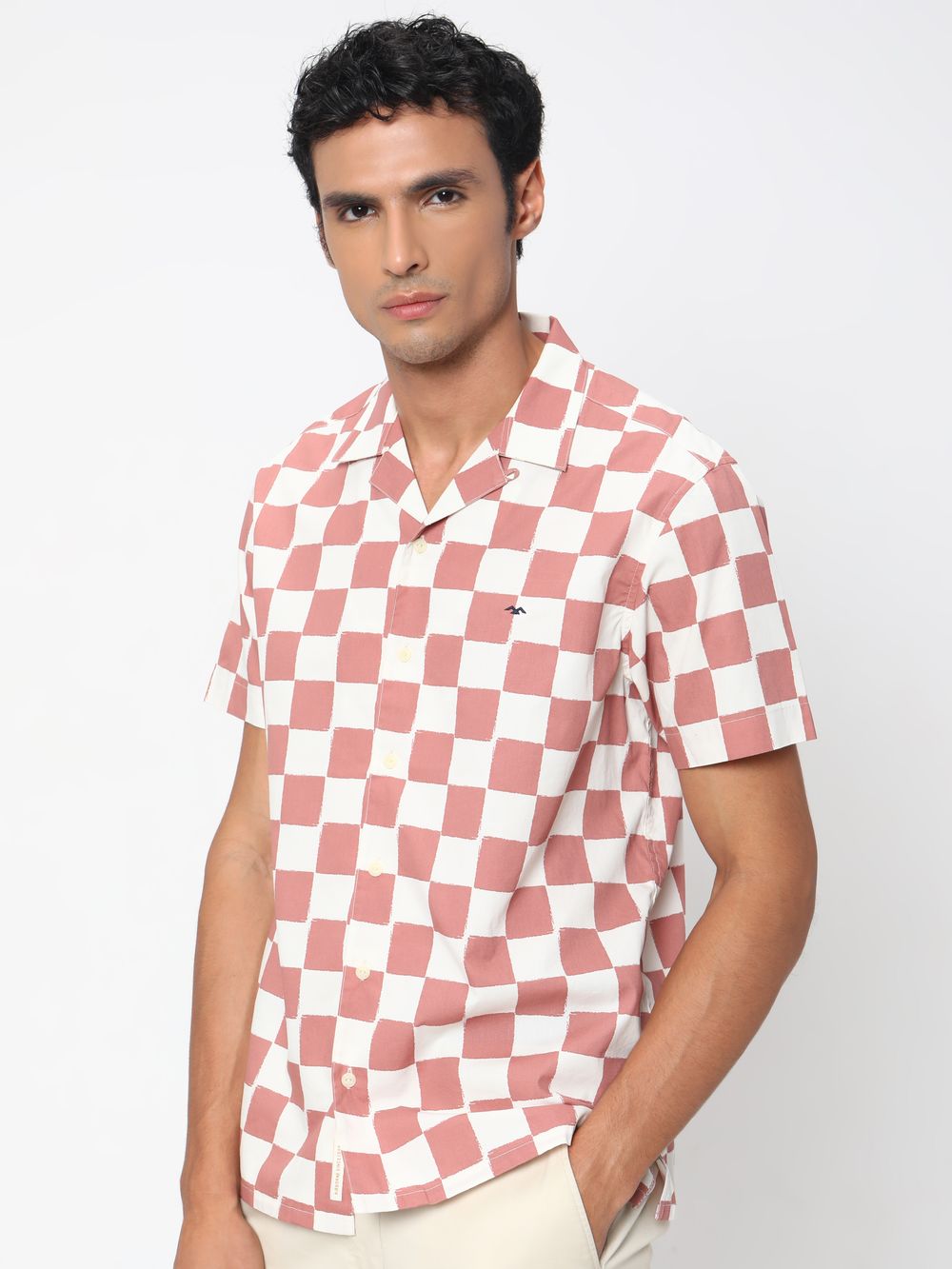 Pink Square Check Shirt