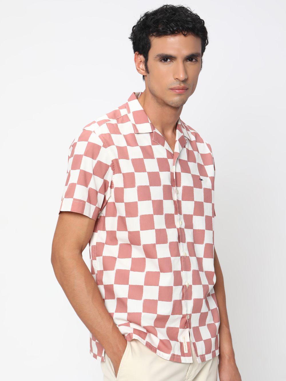 Pink Square Check Shirt