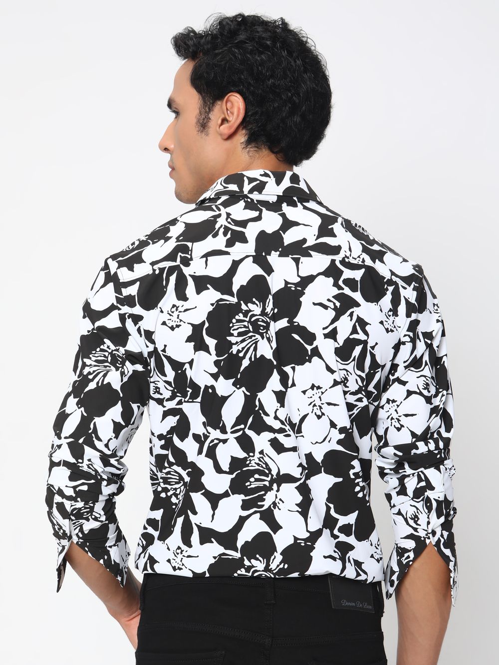 Black & White Floral Print Shirt