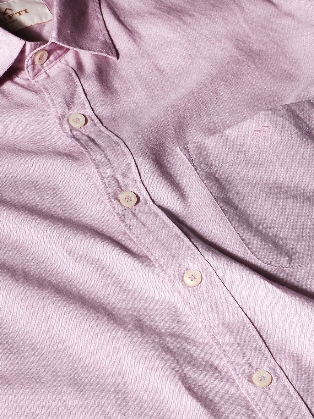 Lilac Cotton Linen Slim Fit Casual Shirt