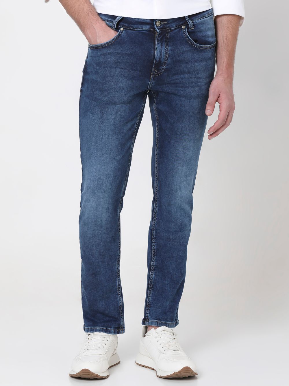 Mid Blue Super Slim Fit Fly Weight Jeans